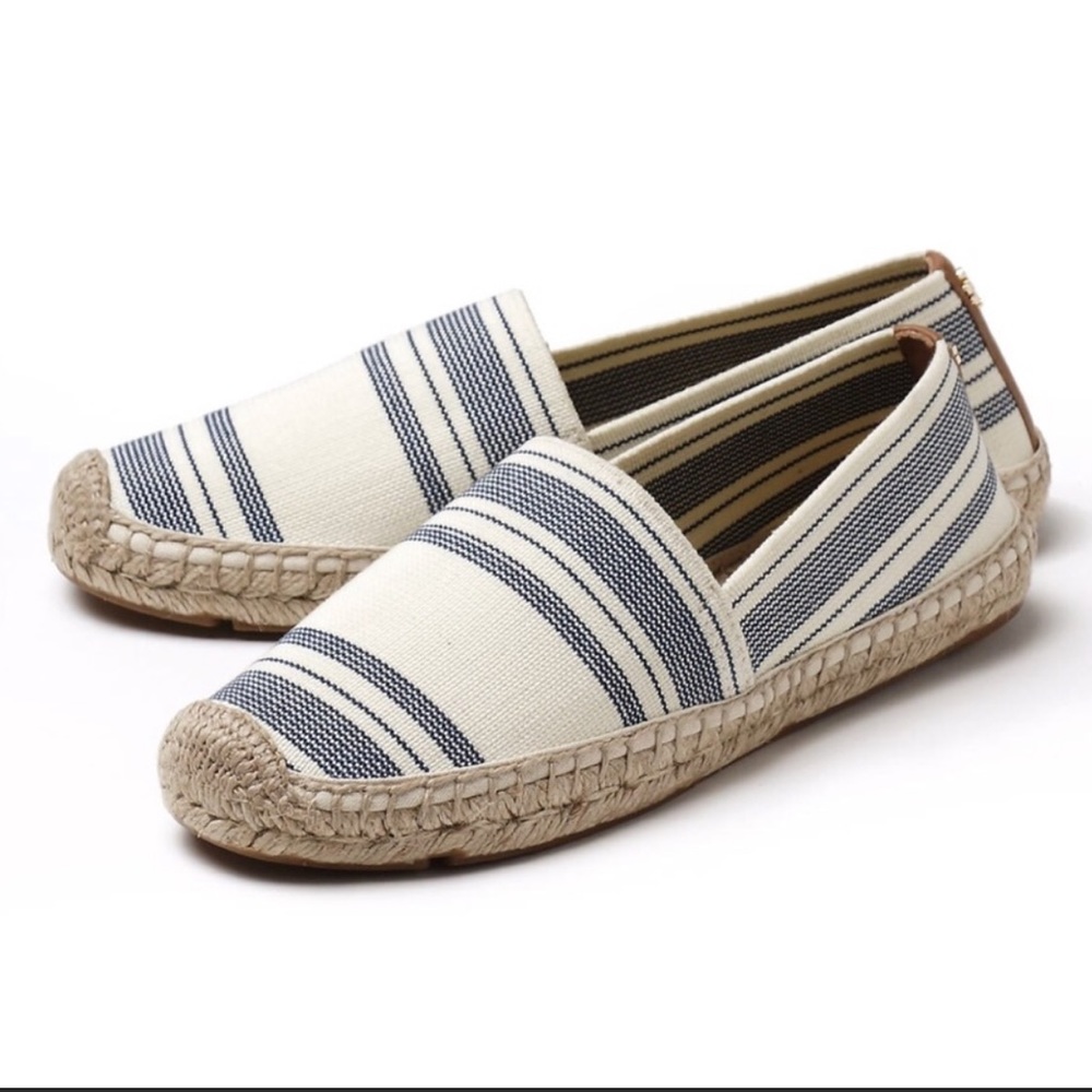 Tory Burch Stretch Canvas Espadrille Flats Gem